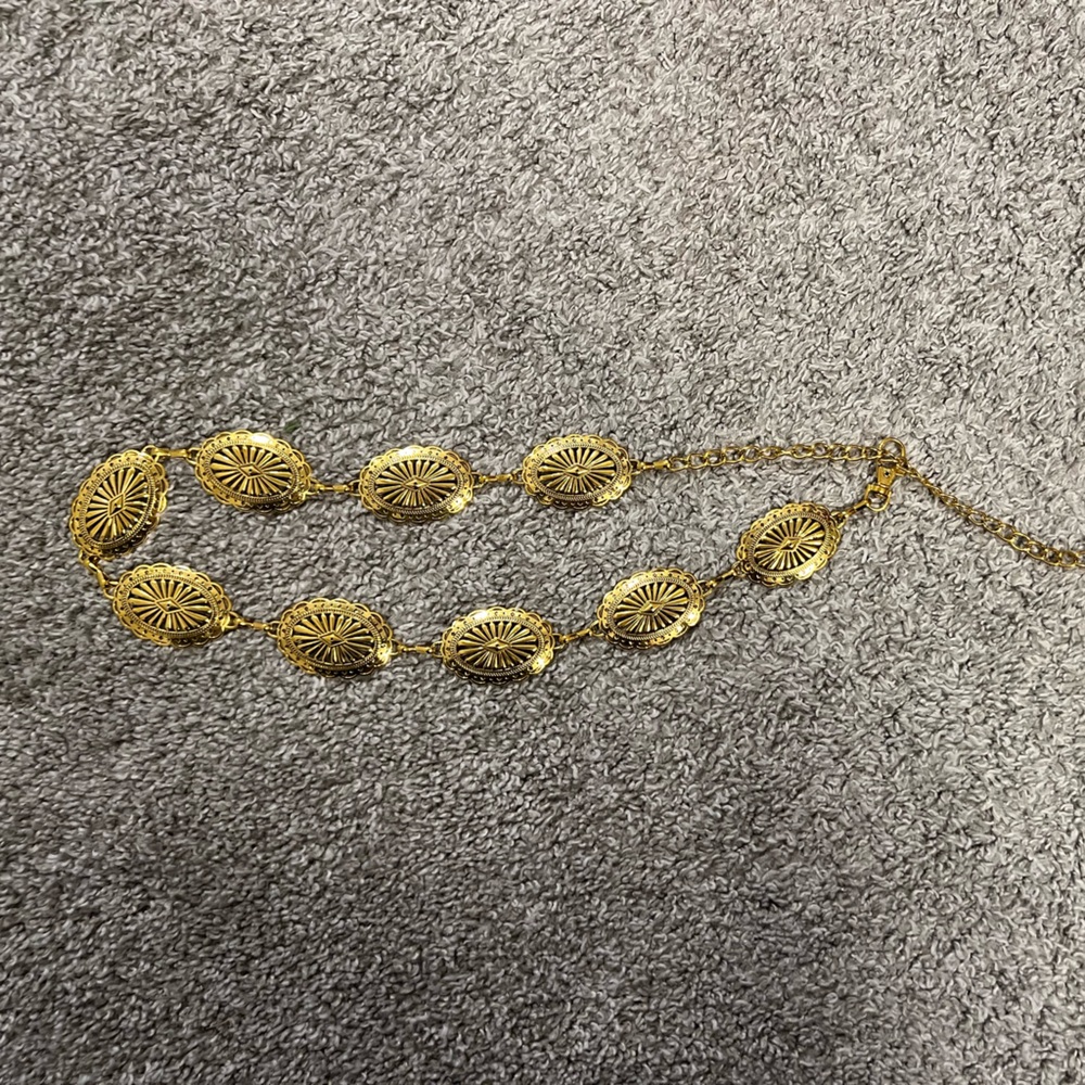 gold tone chain belt